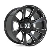 XD Series - XD854 REACTOR - Black - GLOSS BLACK MILLED - 20" x 10", -18 Offset, 5x127, 139.7 (Bolt Pattern), 78.1mm HUB