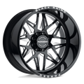 Black Rhino - TWISTER - Black - Gloss Black with Milled Spokes - 24" x 14", -76 Offset, 5x127 (Bolt Pattern), 71.5mm HUB