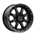 KMC Wheels - KM548 CHASE - Black - SATIN BLACK WITH GLOSS BLACK LIP - 20" x 9", 18 Offset, 8x165.1 (Bolt Pattern), 125.1mm HUB