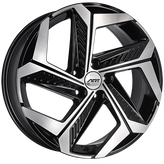 ART - Replica 222 - Black - Gloss Black - Machined Face - 18" x 7", 50 Offset, 5x114.3 (Bolt Pattern), 67.1mm HUB