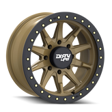 Dirty Life - DT-2 - Gold - SATIN GOLD WITH SIMULATED RING - 17" x 9", -12 Offset, 8x170 (Bolt Pattern), 130.8mm HUB