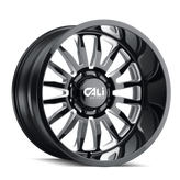 Cali Off-Road - SUMMIT - Black - GLOSS BLACK/MILLED SPOKES - 24" x 14", -76 Offset, 8x165.1 (Bolt Pattern), 125.2mm HUB