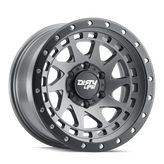 Dirty Life - ENIGMA - Grey - SATIN GRAPHITE/BLACK LIP - 17" x 9", -12 Offset, 8x165.1 (Bolt Pattern), 130.8mm HUB