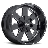 Vision Wheel Off-Road - 411 ARC - Black - Gloss Black Milled Spoke - 18" x 9", 12 Offset, 8x170 (Bolt Pattern), 125.2mm HUB