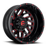 Fuel - D656 TRITON - Black - GLOSS BLACK RED TINTED CLEAR - 20" x 8.25", -201 Offset, 8x200 (Bolt Pattern), 142mm HUB