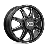 XD Series - XD845 PIKE DUALLY - Black - GLOSS BLACK MILLED - 20" x 8.25", 105 Offset, 8x210 (Bolt Pattern), 154.3mm HUB