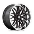 US Mag - U138 SANTA CRUZ - Black - GLOSS BLACK WITH DIAMOND CUT LIP - 20" x 8.5", 6 Offset, 5x120.65 (Bolt Pattern), 72.6mm HUB