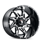 American Truxx - SPYDER - Black - BLACK/MACHINED - 20" x 10", -24 Offset, 5x127 (Bolt Pattern), 78.1mm HUB