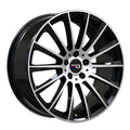 Euro Design - Sacco - Black - Gloss Black Machined - 19" x 9.5", 48 Offset, 5x112 (Bolt Pattern), 66.6mm HUB