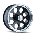 Ion Alloy - 171 - Black - BLACK/MACHINED LIP - 18" x 9", 0 Offset, 8x165.1 (Bolt Pattern), 130.8mm HUB