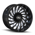 Cali Off-Road - SWITCHBACK - Black - GLOSS BLACK/MILLED - 20" x 9", 0 Offset, 8x165.1 (Bolt Pattern), 130.8mm HUB