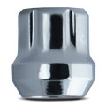 Mr.Lugnut - Conical Seat Chrome Nut 12mm x 1.50 Open-end - 6 spline - 21 mm Shank - 17mm, 19mm Hex