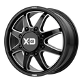 XD Series - XD845 PIKE DUALLY - Black - GLOSS BLACK MILLED - FRONT - 20" x 8", 15 Offset, 8x170 (Bolt Pattern), 125.1mm HUB