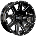 Envy Wheels - ET-3T - Black - GLOSS BLACK / SIDE MILL /  MILLED RIVETS - 12" x 4", -3 Offset, 4x101.6 (Bolt Pattern), 71.7mm HUB