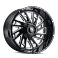 American Truxx - BLADE - Black - BLACK/MILLED - 22" x 12", -44 Offset, 5x139.7, 150 (Bolt Pattern), 110.3mm HUB