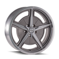 Ridler - 605 - Grey - MACHINED SPOKES & LIP - 18" x 8", 0 Offset, 5x127 (Bolt Pattern), 83.8mm HUB