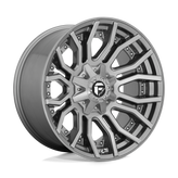 Fuel - D713 RAGE PLATINUM - Gunmetal - BRUSHED GUN METAL TINTED CLEAR - 20" x 10", -18 Offset, 8x180 (Bolt Pattern), 124.2mm HUB