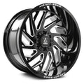 AXE Wheels - ZEUS - Black - Gloss Black - Milled Edge - 20" x 10", -19 Offset, 6x135, 139.7 (Bolt Pattern), 87.1mm HUB