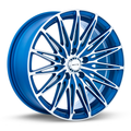 RTX Wheels - Crystal - Matte Blue Machined - 17" x 7.5", 40 Offset, 5x114.3 (Bolt Pattern), 73.1mm HUB