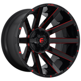Fuel - D643 CONTRA - Black - GLOSS BLACK RED TINTED CLEAR - 24" x 14", -75 Offset, 6x135, 139.7 (Bolt Pattern), 106.1mm HUB