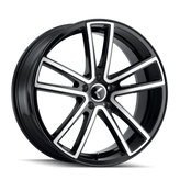 Kraze Wheels - KR190 - Black - BLACK/MACHINED FACE - 18" x 8", 40 Offset, 5x108 (Bolt Pattern), 63.5mm HUB
