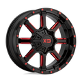 XD Series - XD838 MAMMOTH - Black - Gloss Black Milled With Red Tint Clear Coat - 22" x 10", -18 Offset, 8x180 (Bolt Pattern), 124.2mm HUB