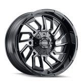 Mayhem - FLYWHEEL - Black - GLOSS BLACK/MILLED SPOKES - 20" x 9", 18 Offset, 5x127, 139.7 (Bolt Pattern), 87.1mm HUB