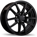 Replika - R228 - Black - Gloss Black - 20" x 8", 45 Offset, 5x127 (Bolt Pattern), 71.5mm HUB