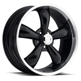 Vision Wheel American Muscle - 142 LEGEND 5 - Black - Gloss Black Machined Lip - 22" x 9.5", 18 Offset, 5x115 (Bolt Pattern), 83mm HUB