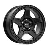 KMC Wheels - KM721 ALPINE - Black - Satin Black - 16" x 7", 15 Offset, 5x114.3 (Bolt Pattern), 72.6mm HUB