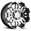 Vision Wheel Off-Road - 375 WARRIOR - Black - Gloss Black Machined Face - 18" x 8.5", 18 Offset, 6x139.7 (Bolt Pattern), 106.2mm HUB