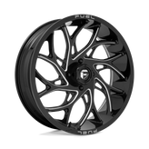 Fuel UTV - D741 RUNNER - Black - GLOSS BLACK MILLED - 22" x 7", 13 Offset, 4x137 (Bolt Pattern), 110.1mm HUB