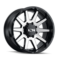 Ion Alloy - 143 - Black - GLOSS BLACK/MACHINED FACE - 20" x 9", 0 Offset, 6x139.7 (Bolt Pattern), 106mm HUB