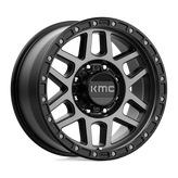 KMC Wheels - KM544 MESA - Black - SATIN BLACK WITH GRAY TINT - 18" x 9", 18 Offset, 8x165.1 (Bolt Pattern), 125.1mm HUB