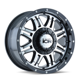 Ion Alloy - 186 - Black - BLACK/MACHINED FACE - 18" x 9", 25 Offset, 8x180 (Bolt Pattern), 124.1mm HUB