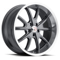 Vision Wheel American Muscle - 143 TORQUE - Gunmetal - Gunmetal Machined Lip - 18" x 8.5", 32 Offset, 5x114.3 (Bolt Pattern), 83mm HUB