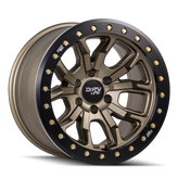 Dirty Life - DT-1 - Gold - SATIN GOLD WITH SIMULATED BEADLOCK RING - 17" x 9", -38 Offset, 6x139.7 (Bolt Pattern), 106mm HUB