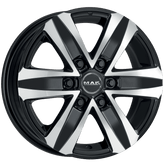 Mak Wheels - STONE6 - Black - BLACK MIRROR - 20" x 8.5", 30 Offset, 6x139.7 (Bolt Pattern), 100.1mm HUB