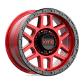 KMC Wheels - KM544 MESA - CANDY RED WITH BLACK LIP - 18" x 9", 18 Offset, 8x180 (Bolt Pattern), 124.2mm HUB