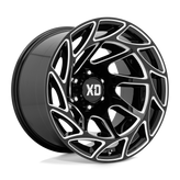 XD Series - XD860 ONSLAUGHT - Black - GLOSS BLACK MILLED - 20" x 12", -44 Offset, 6x135 (Bolt Pattern), 87.1mm HUB