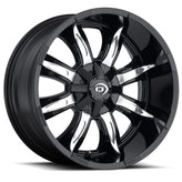 Vision Wheel Off-Road - 423 MANIC - Black - Gloss Black Machined Face - 20" x 10", -25 Offset, 8x165.1 (Bolt Pattern), 125.2mm HUB