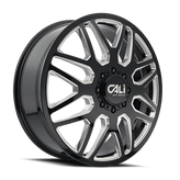 Cali Off-Road - INVADER DUALLY - Black - GLOSS BLACK/MILLED SPOKES - 24" x 8.25", 115 Offset, 8x165.1 (Bolt Pattern), 121.3mm HUB