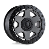 Mandrus - FORSCHER - Gunmetal - MATTE GUNMETAL WITH BLACK LIP EDGE - 17" x 8", 45 Offset, 6x130 (Bolt Pattern), 84.1mm HUB