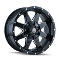 Mayhem - TANK - Black - BLACK/MILLED SPOKES - 18" x 9", -12 Offset, 5x127, 139.7 (Bolt Pattern), 87mm HUB