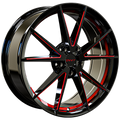 Envy Wheels - EV-10 - Black - GLOSS BLACK / RED UNDERCUT / RED SIDE MILL - 17" x 7.5", 40 Offset, 5x114.3 (Bolt Pattern), 73.1mm HUB