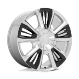 OE Creations - PR212 - Chrome - CHROME WITH GLOSS BLACK ACCENTS - 22" x 9", 28 Offset, 6x139.7 (Bolt Pattern), 78.1mm HUB