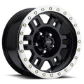 Vision Wheel Off-Road - 398 MANX - Black - Gloss Black Machined Lip - 17" x 8.5", 0 Offset, 5x127 (Bolt Pattern), 78.1mm HUB