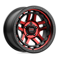 KMC Wheels - KM540 RECON - Black - GLOSS BLACK MACHINED WITH RED TINT - 18" x 8.5", 0 Offset, 6x139.7 (Bolt Pattern), 106.1mm HUB
