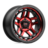 KMC Wheels - KM540 RECON - Black - GLOSS BLACK MACHINED WITH RED TINT - 18" x 8.5", 0 Offset, 6x139.7 (Bolt Pattern), 106.1mm HUB