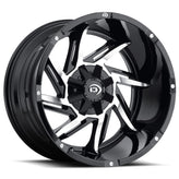 Vision Wheel Off-Road - 422 PROWLER - Black - Gloss Black Machined Face - 20" x 12", -51 Offset, 8x165.1 (Bolt Pattern), 125.2mm HUB